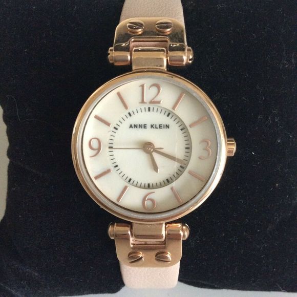 Anne Klein Accessories - Anne Klein Watch Rose Gold Tone Nude Leather